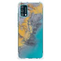 Samsung Galaxy M02s | A02s Anti-Shock Hoesje Marble Blue Gold - thumbnail