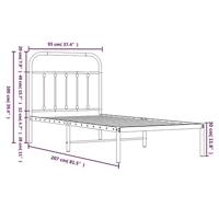 Bedframe met hoofdbord metaal zwart 90x200 cm - thumbnail