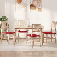 VidaXL Zitkussens 4 pcs rood 40 x 40 x 3 cm stof - thumbnail