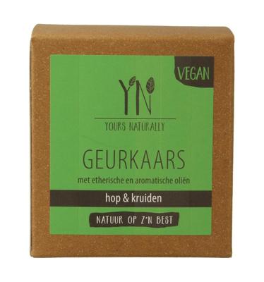 Yours Naturally Geurkaars in glas hop & kruiden 20cl 1 Stuks