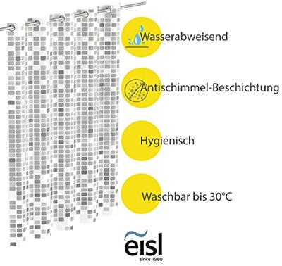 EISL Douchegordijn - Mozaïek Grijs - BA0403 BA0403