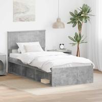 Bedframe met hoofdeinde Beton 90 x 200 cm Massief grenenhout - thumbnail