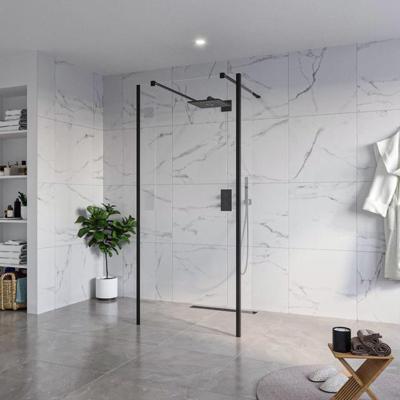 Fortifura Galeria Vrijstaande Inloopdouche - 90x200cm - Helder - antikalk - 8mm veiligheidsglas - 2 zijwanden 30cm - wandsteunen en hoekprofielen - Zwart mat SW927767 2x/SW797926/SW797909 2x/SW358025 2x Fortifura Galeria Vrijstaande Inloopdouche - 90x200cm - Helder - antikalk - 8mm veiligheidsglas - 2 zijwanden 30cm - wandsteunen en hoekprofielen - Zwart mat SW927767 2x/SW797926/SW797909 2x/SW358025 2x