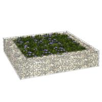 Gabion plantenbak verhoogd 100x100x20 cm gegalvaniseerd staal - thumbnail