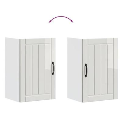 Keukenwandkast Lucca bewerkt hout hoogglans wit