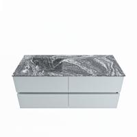 MONDIAZ VICA-DLUX 120cm badmeubel onderkast Clay 4 lades. Inbouw wastafel CLOUD links zonder kraangat, kleur Lava. - thumbnail