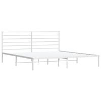 Bedframe met hoofdbord metaal wit 200x200 cm - thumbnail