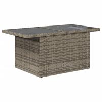 6-delige Loungeset met kussens poly rattan grijs - thumbnail