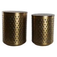 Set van 2 tafels Home ESPRIT Gouden Metaal 43 x 43 x 54 cm - thumbnail