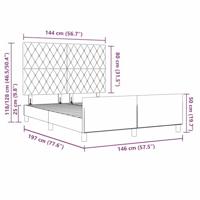 Bedframe met hoofdeinde Donkergrijs 140 x 190 cm Fluweel - thumbnail