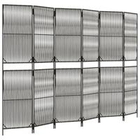 Kamerscherm 6 panelen poly rattan grijs - thumbnail