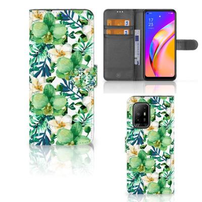 OPPO Reno5 Z | A94 5G Hoesje Orchidee Groen OPPO Reno5 Z | A94 5G Hoesje Orchidee Groen