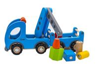 Goki houten takelwagen met aanhanger - thumbnail