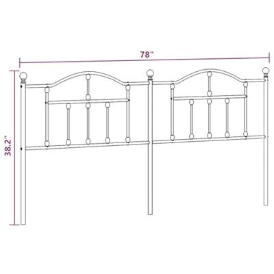 Hoofdbord 193 cm metaal zwart