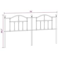 Hoofdbord 193 cm metaal zwart - thumbnail
