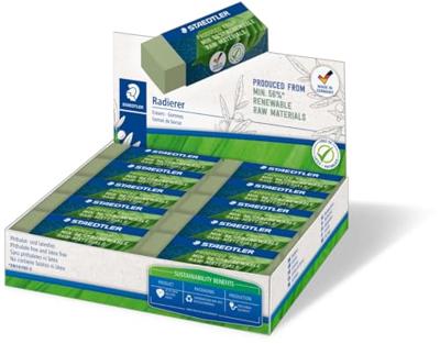 Staedtler gum Eco, olijfgroen, ft 65 x 23 x 13 mm Staedtler gum Eco, olijfgroen, ft 65 x 23 x 13 mm