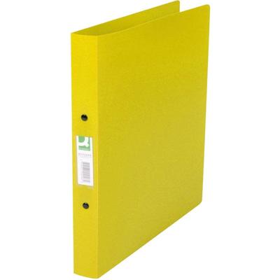 Q-CONNECT ringmap, PP, 2 ringen, 25 mm, transparant geel