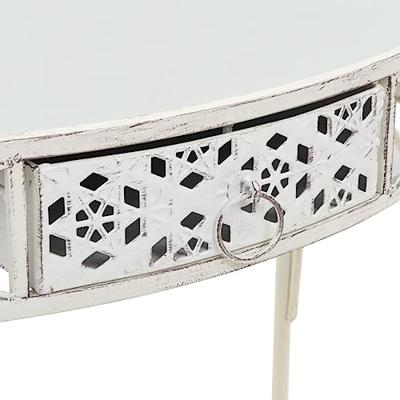 Bijzettafel Franse stijl 82x39x76 cm metaal wit - thumbnail