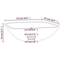 Wasbak 42x42x14 cm glas goudkleurig - thumbnail