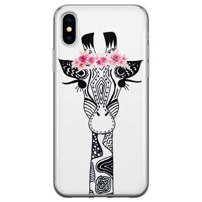 iPhone X/XS siliconen telefoonhoesje - Giraffe