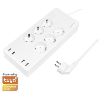 LogiLink SH0105 intelligente stekkerdoos 6 AC-uitgang(en) Type F 1,8 m 4 2400 W Wit