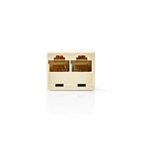 Nedis Telecom-Netwerksplitter | RJ45 Female | 2x RJ45 Female | Vernikkeld | Ivoor | PVC | Doos - CTGB90991IY - thumbnail