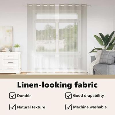 Voile Gordijn met gordijnen 2 pcs Crème 225 x 140 cm Polyester