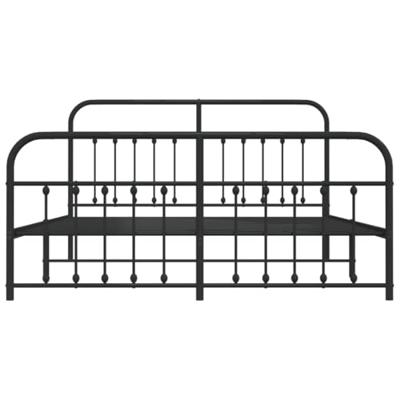 Bedframe met hoofd- en voeteneinde metaal zwart 183x213 cm