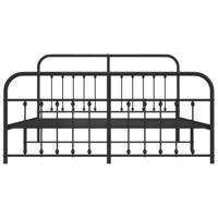 Bedframe met hoofd- en voeteneinde metaal zwart 183x213 cm - thumbnail