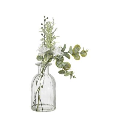 Glazen vaasje met eucalyptus - groen - 28x24x12 cm Glazen vaasje met eucalyptus - groen - 28x24x12 cm