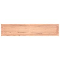 VidaXL Wastafelblad 140x30x(2-6) cm behandeld massief hout lichtbruin - thumbnail