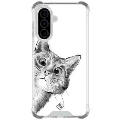Samsung Galaxy A57 shockproof hoesje - Kat kiekeboe Samsung Galaxy A57 shockproof hoesje - Kat kiekeboe