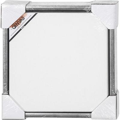 Creativ Company Canvas met lijst, afm 30x30 cm, 360 gr, antiek zilver, wit, 1 stuk