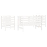 3-delige Loungeset massief grenenhout wit - thumbnail