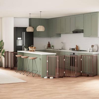 Hondenhek inklapbaar 15 panelen 750 cm populierenhout bruin