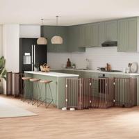 Hondenhek inklapbaar 15 panelen 750 cm populierenhout bruin - thumbnail