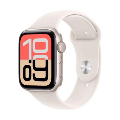 Apple Watch SE 3 GPS 40 mm Smartwatch met kast van sterrenlicht aluminium, sterrenlicht sportbandje (S/M). Conditie en slaap bijhouden, hartslagmonitor, Always‑On display, waterbestendig