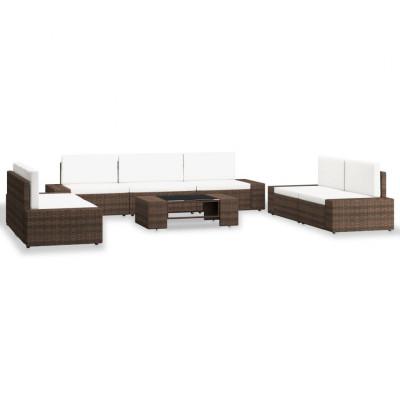 8-delige Loungeset poly rattan bruin