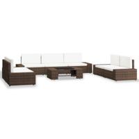 8-delige Loungeset poly rattan bruin - thumbnail