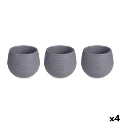 Pottenset Ibergarden Antraciet Plastic 16,5 x 16,5 x 14,5 cm 51,5 x 14,5 x 16,5 cm (4 Stuks)