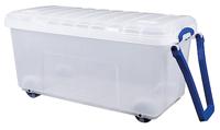 Really Useful Box opbergkoffer op wieltjes 160 l, transparant - thumbnail