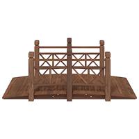 VidaXL Tuinbrug met leuningen 150x67x56 cm massief vurenhout - thumbnail