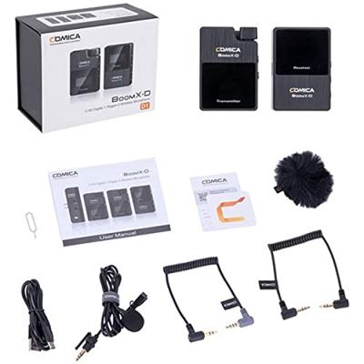 comica BoomX-D D1 draadloze microfoonset met 1 zender en ontvanger voor camera en smartphone