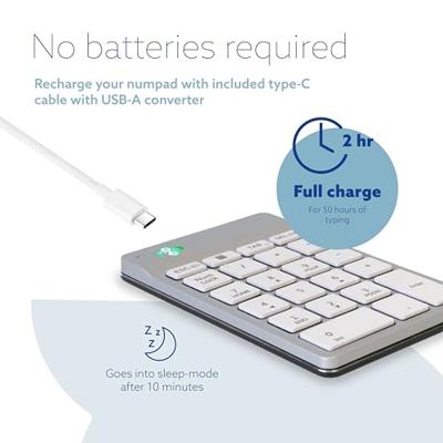 R-Go Tools Numpad Break numeriek toetsenbord Laptop Bluetooth Wit - thumbnail