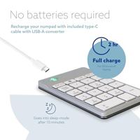 R-GO Tools Numpad Break Numeriek toetsenbord Bluetooth Ergonomisch Wit - thumbnail