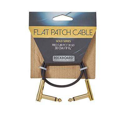 RockBoard Gold Series Flat Patch Cable zwart 30 cm - thumbnail