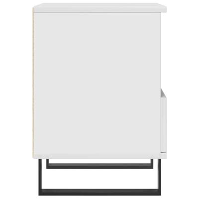 Nachtkastje 40x35x50 cm bewerkt hout hoogglans wit