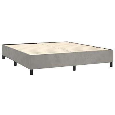 Boxspring met matras fluweel lichtgrijs 180x200 cm