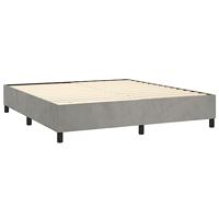 Boxspring met matras fluweel lichtgrijs 180x200 cm - thumbnail
