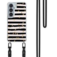 Samsung Galaxy S26 hoesje met zwart koord - Hart streepjes - thumbnail